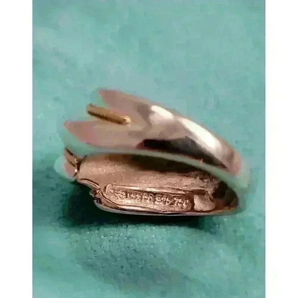 Tiffany & Co Sterling Silver 18kt Yellow Gold Shrimp Ring Size 5 - Picture 13 of 13